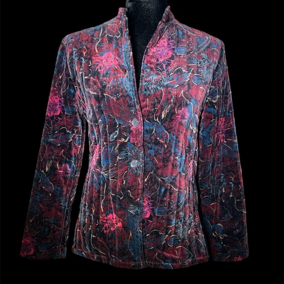 Campus Casuals - 80's Jewel Tone Quilted Velour Blazer - Size S - Picture 1 of 5